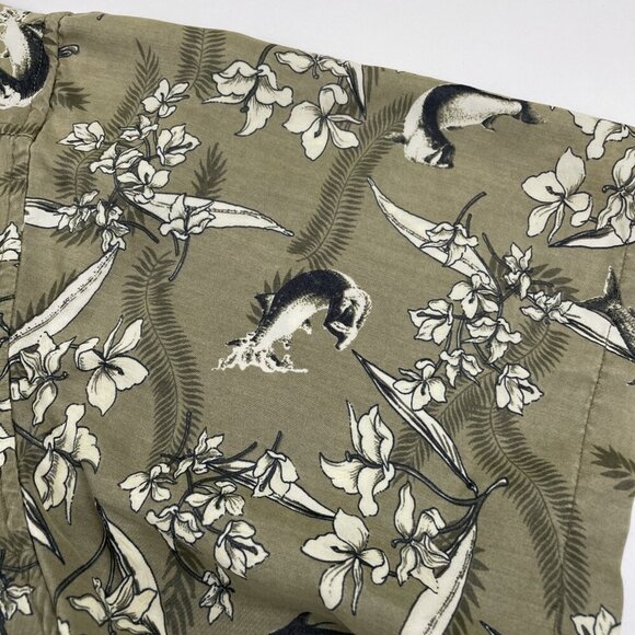 ExOfficio Button Up Shirt Men's L Short Sleeve Vented Outdoors Fish Floral Green - Picture 11 of 12